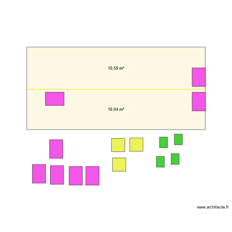 accrochage. Plan de 2 Pièces et 21 m²