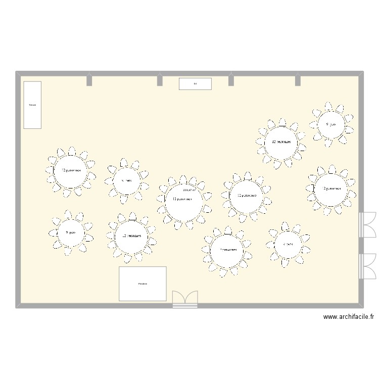 Plan de tabke. Plan de 1 pièce et 239 m2