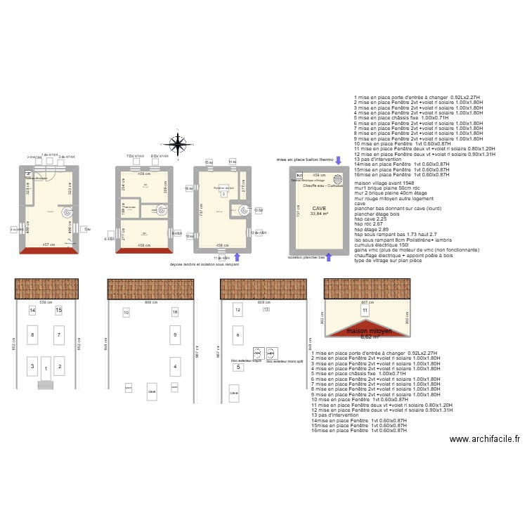 plan rivera. Plan de 12 pièces et 161 m2