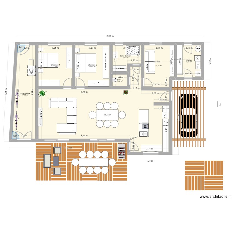 Brech Christian 3 V2. Plan de 8 pièces et 135 m2