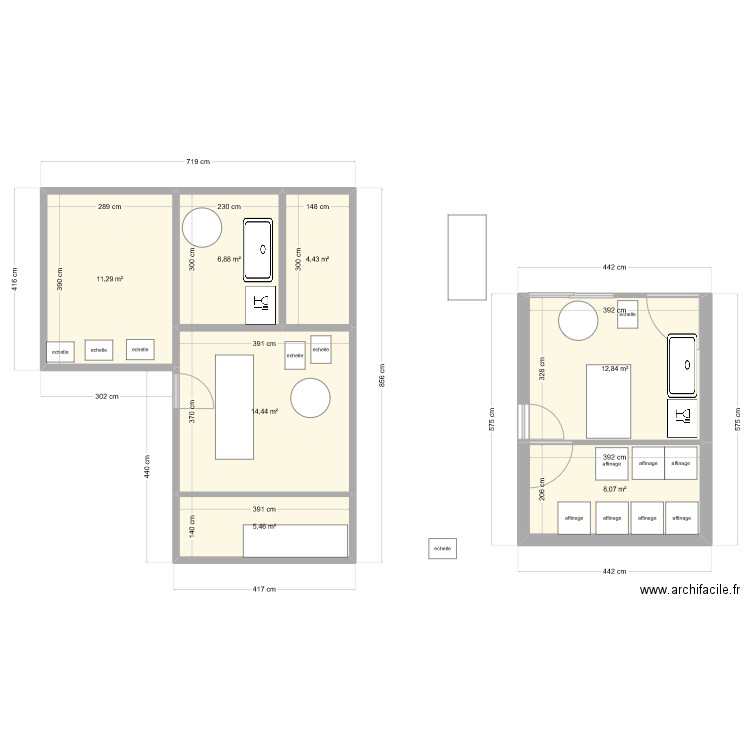 fromagerie burdignes. Plan de 4 pièces et 40 m2