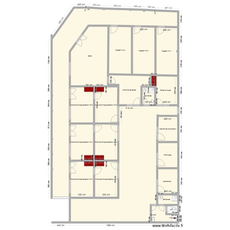 sonia vue en plan. Plan de 18 pièces et 414 m2
