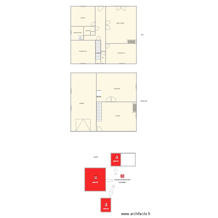 guinier 1122 am. Plan de 17 pièces et 227 m2