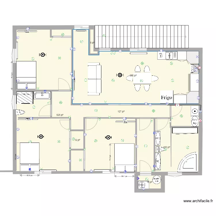 appartement bas. Plan de 
