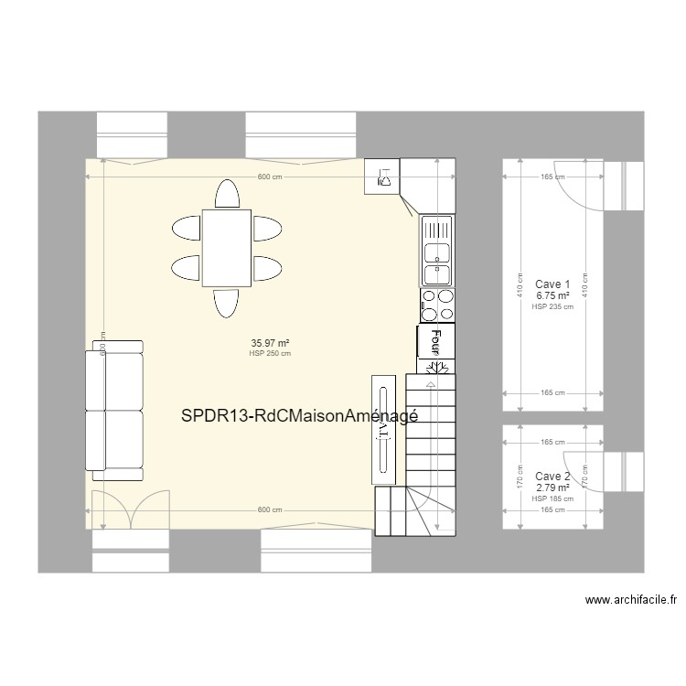 SPDR13-RdC_Aménagé-Maison_4. Plan de 3 pièces et 46 m2