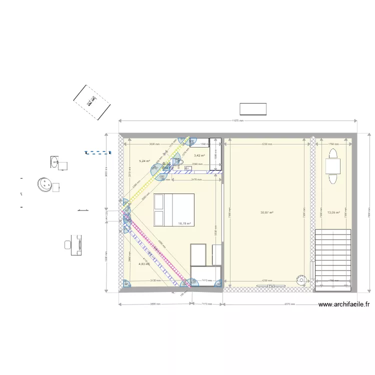 PROJET 4 CHAMBRE DANS COMBLES TER. Plan de PROJET 4 CHAMBRE DANS COMBLES TER. Plan de