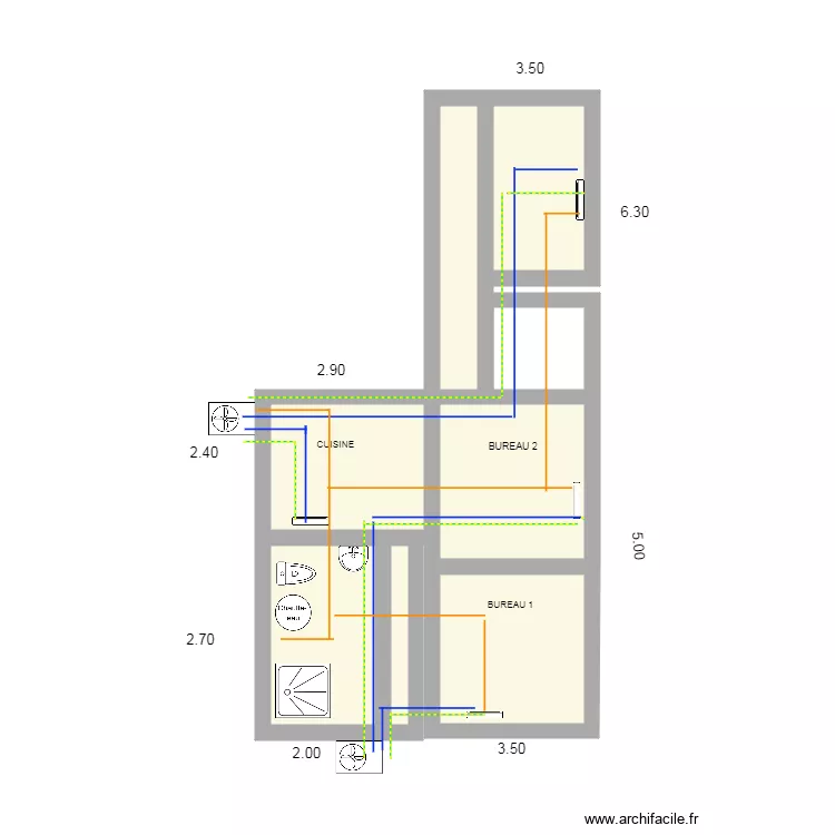 FRANCK DUMORTIER ATELIER BUREAUX 1. Plan de FRANCK DUMORTIER ATELIER BUREAUX 1. Plan de