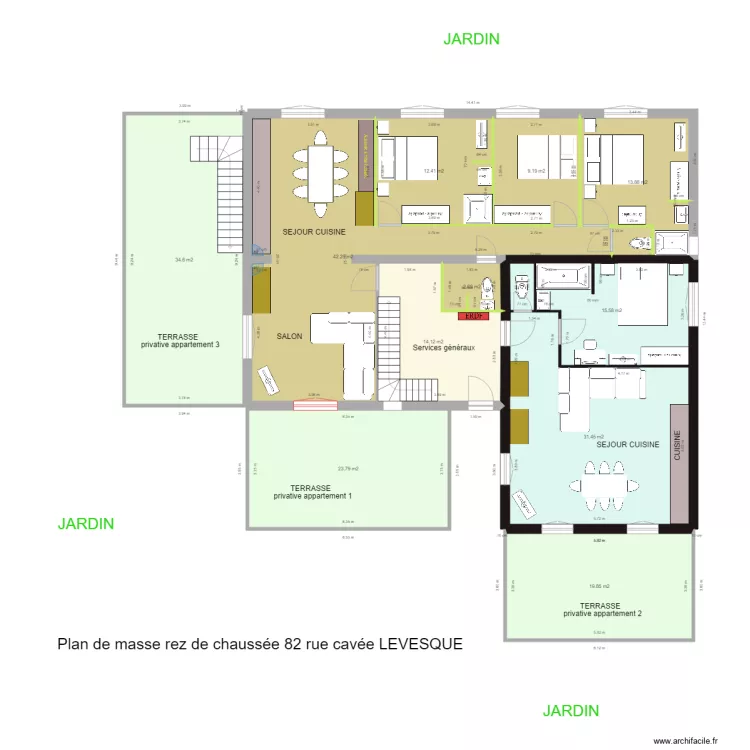 cavee leveque plan de masse apr&egrave;s rez de chauss&eacute;e 15 nov 2021. Plan de 