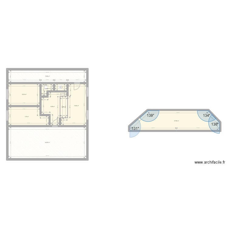 BIANCI Montbe . Plan de 19 pièces et 240 m2