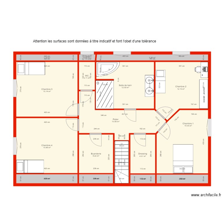BI 1845 Etage côté. Plan de 0 pièce et 0 m2