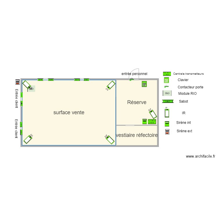 BUREAU VALLEE ALARME. Plan de 0 pièce et 0 m2