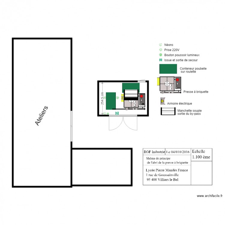 Abri pour la presse à briquette. Plan de 0 pièce et 0 m2