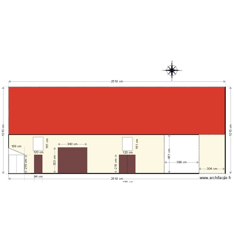 Façade ouest véranda 2. Plan de 0 pièce et 0 m2