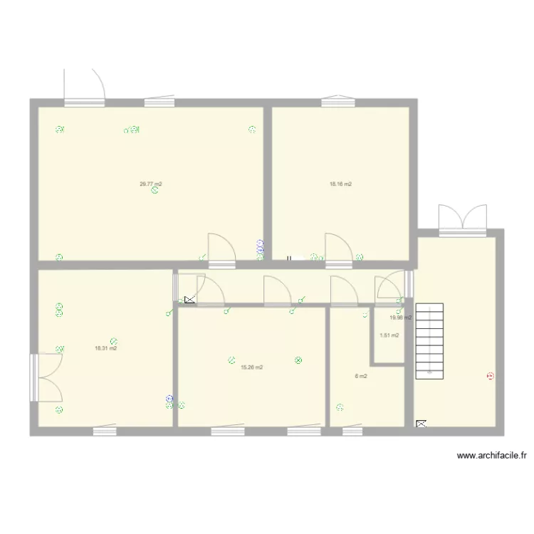 plan maison + escalier. Plan de plan maison + escalier. Plan de