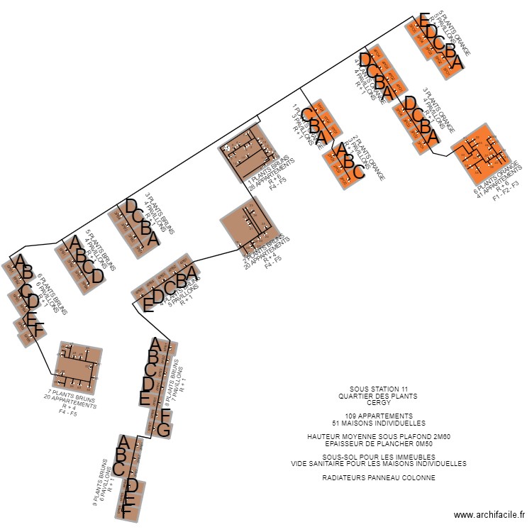 SOUS STATION 11 DES PLANTS CERGY. Plan de 55 pièces et 4367 m2