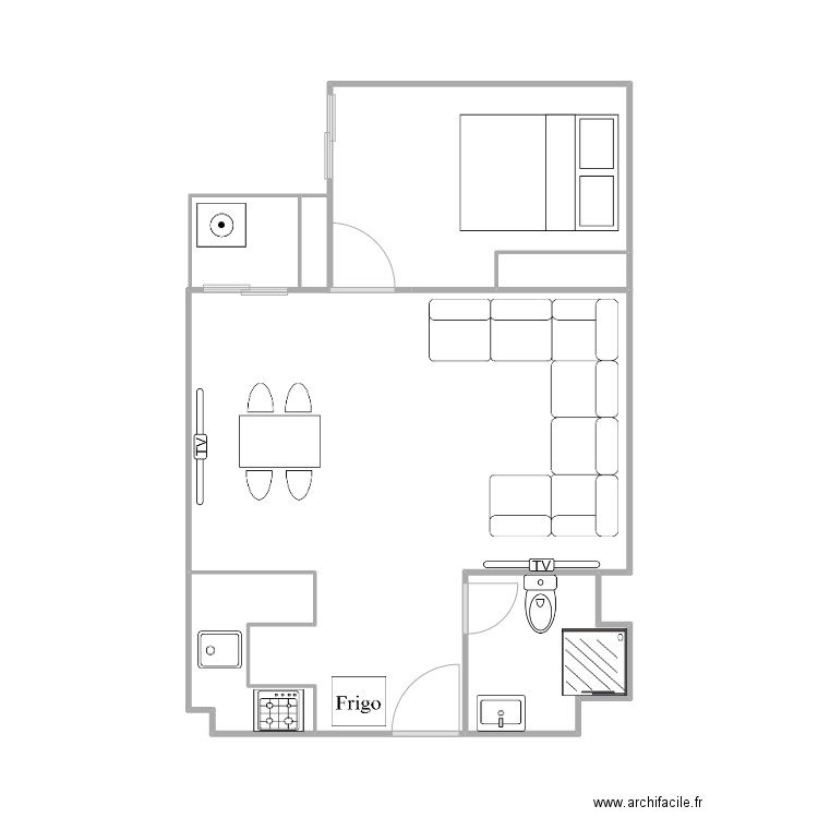 studio moun. Plan de 0 pièce et 0 m2