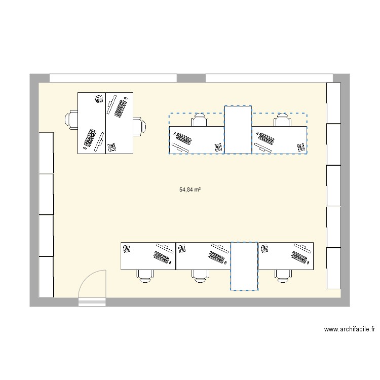 Fusion Labo-SecOps projet B. Plan de 1 pièce et 55 m2