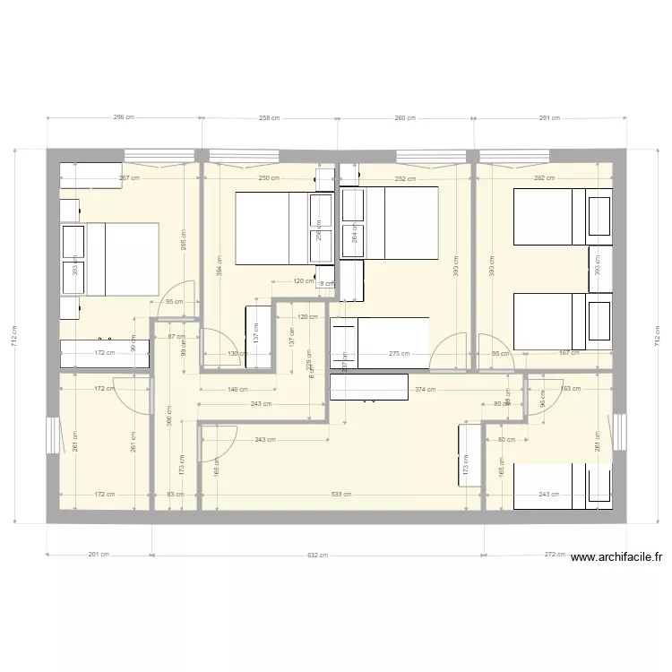 Gouy Etage meubl&eacute;. Plan de 