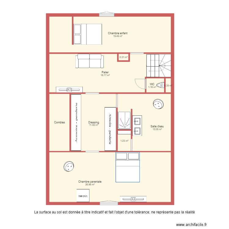 SIBERIL etage. Plan de 0 pièce et 0 m2