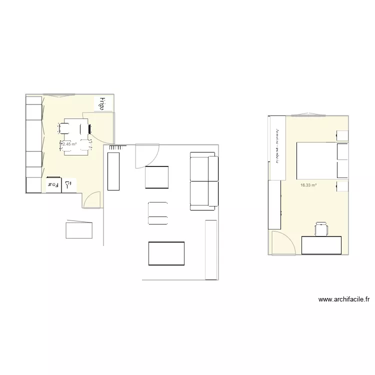 Salon et bureau. Plan de Salon et bureau. Plan de