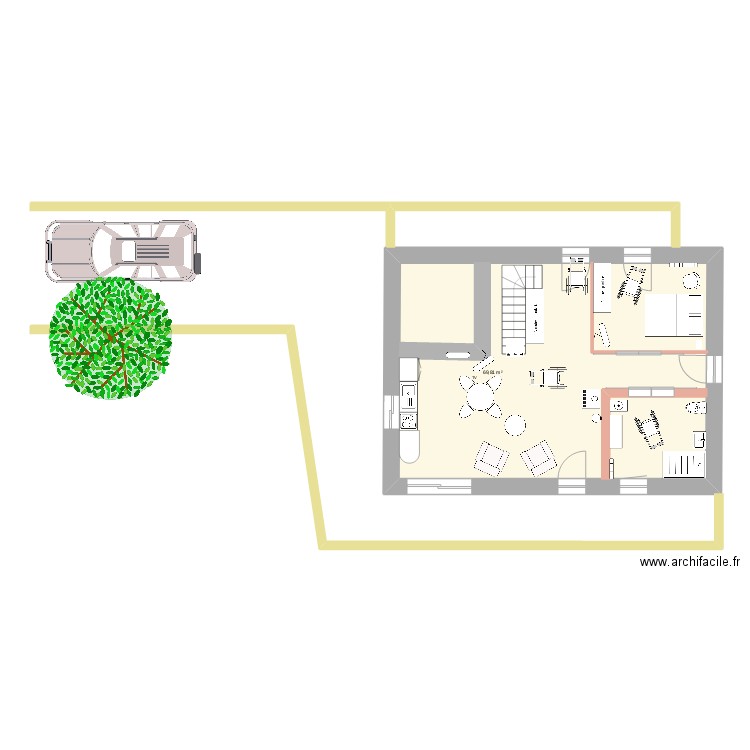 Fournil RDC V1.9 2. Plan de 1 pièce et 70 m2