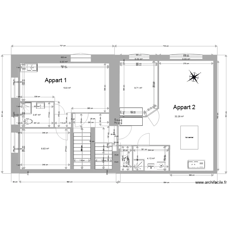 appart 1 et 2 projet suite. Plan de 
