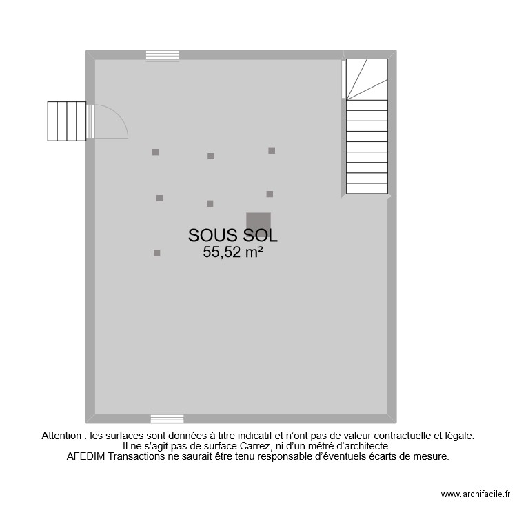 BI 8874 SOUS SOL. Plan de 2 pièces et 59 m2
