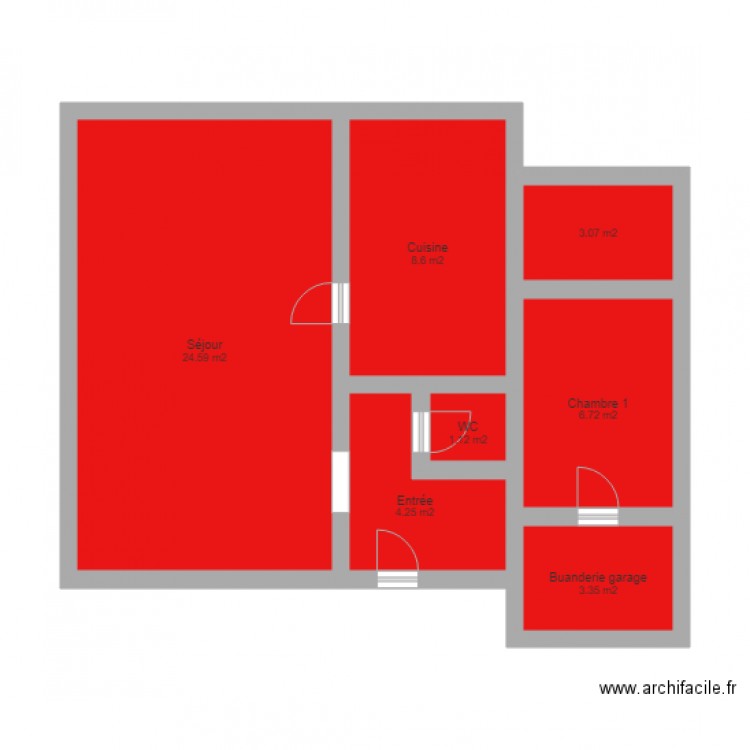 sébastien soleil . Plan de 7 pièces et 52 m2