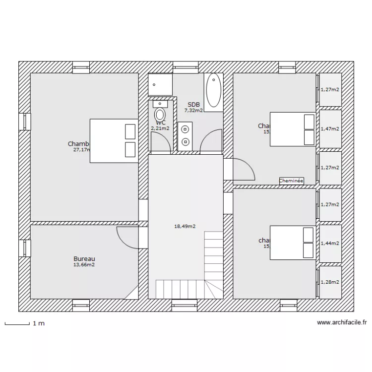 Le BIGOURDAN 1er etage. Plan de 