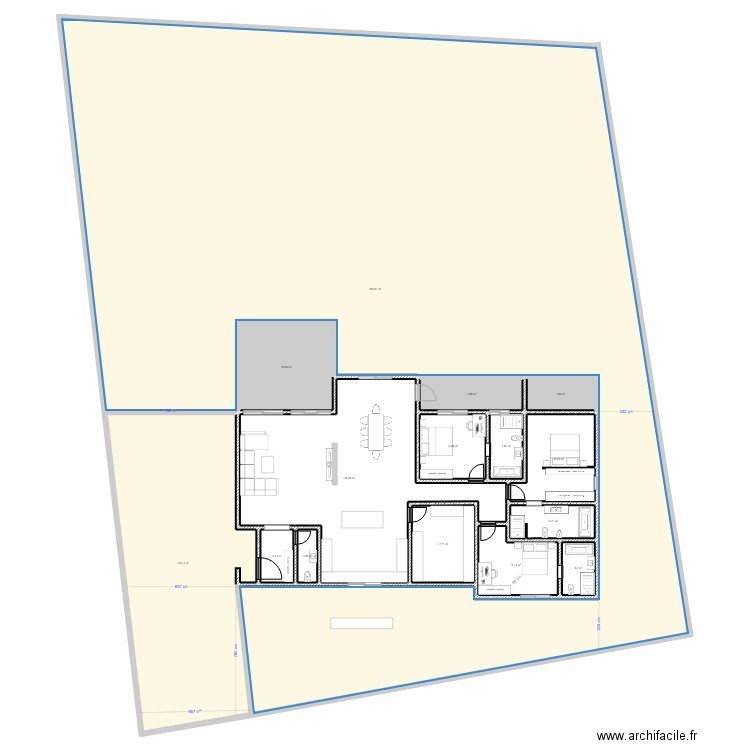 MAISON KACYIRU 2. Plan de 15 pièces et 1260 m2