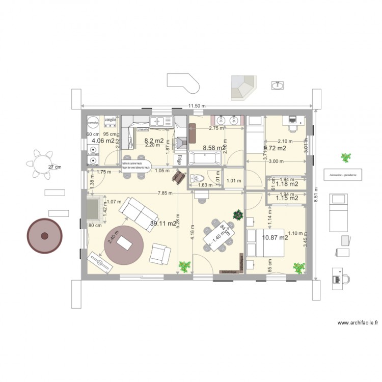 2015 01 22 Projet MARJORIE PHIL 2 CH   86 m2 intérieur. Plan de 0 pièce et 0 m2