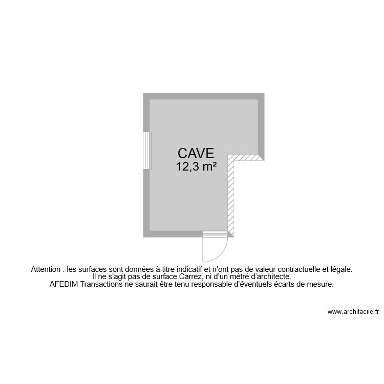 CAVE 6710 CAVE. Plan de 1 pièce et 12 m2