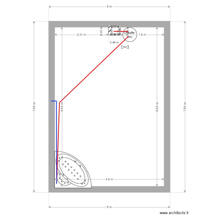 réseau eaux étage. Plan de 0 pièce et 0 m2