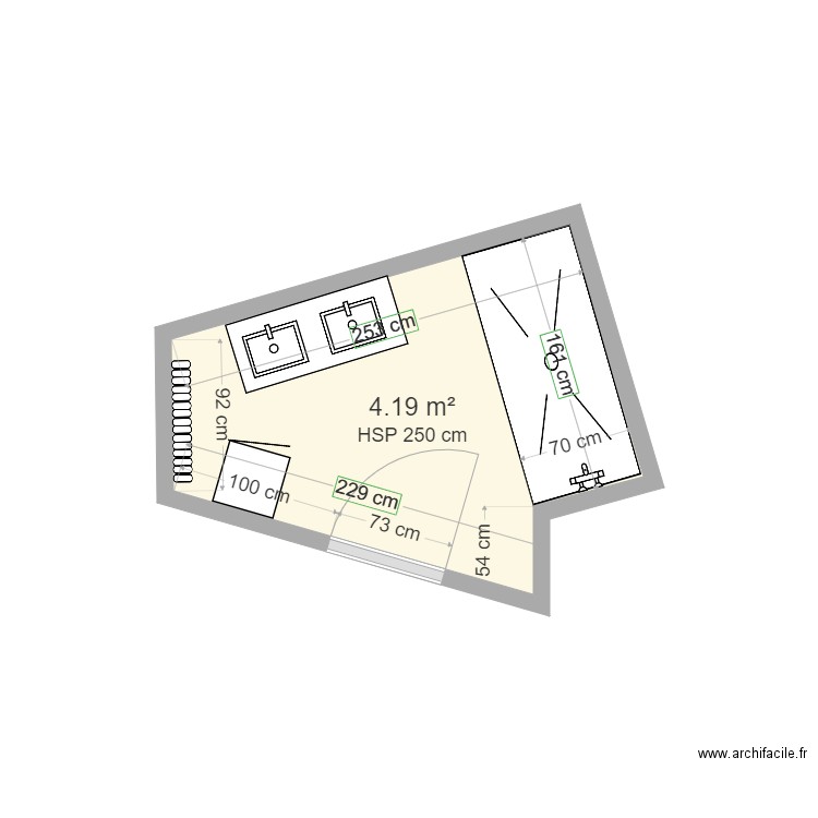 SDB LAETITIA PLAN PROJET. Plan de 0 pièce et 0 m2