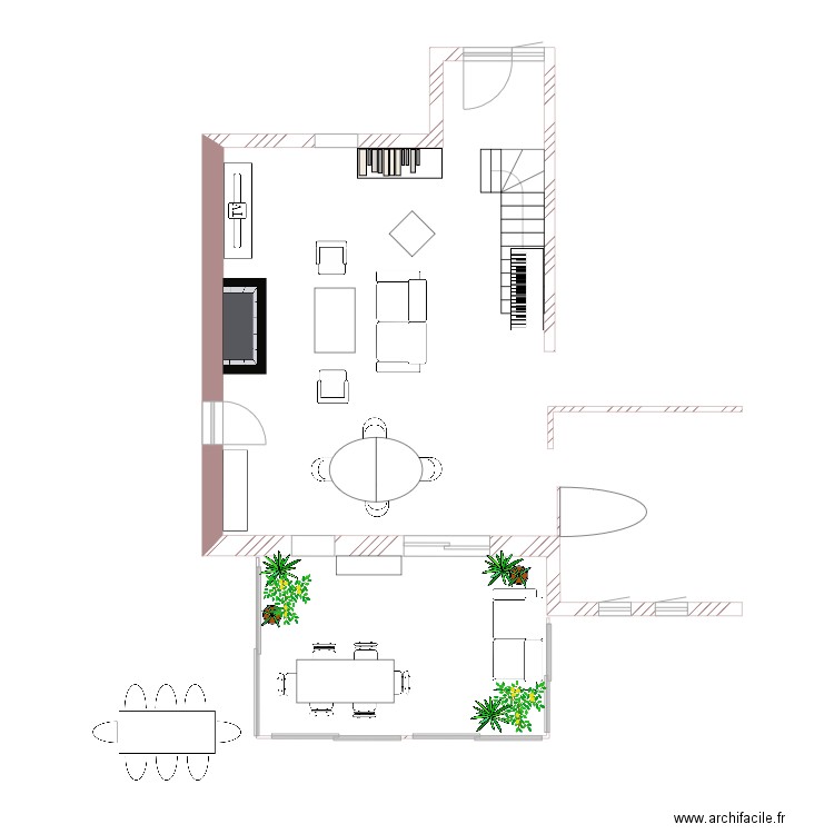 Salon salle à manger. Plan de 0 pièce et 0 m2