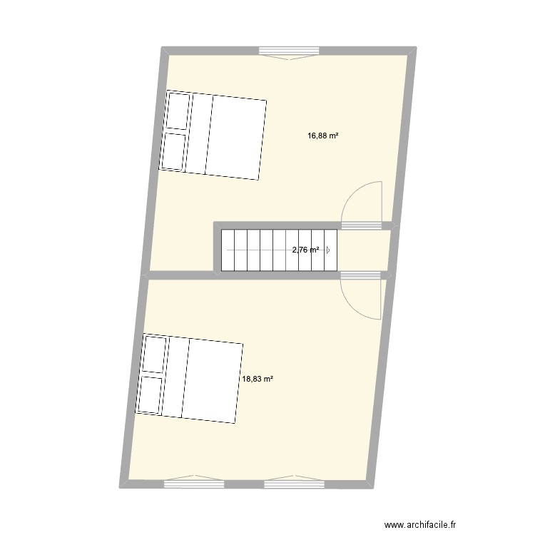 soignies neufvilles 1er. Plan de 3 pièces et 38 m2