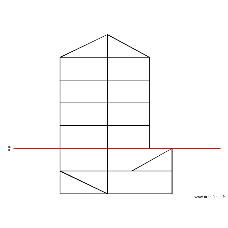 Coupe transversalle. Plan de 0 pièce et 0 m2