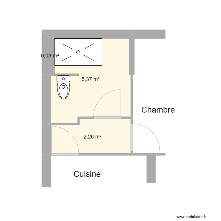 LAROCHETTE. Plan de 3 pièces et 8 m2