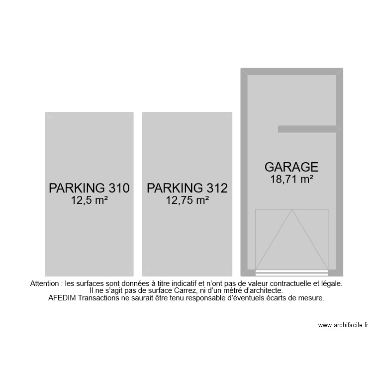 BI 7391 ANNEXES. Plan de 3 pièces et 44 m2