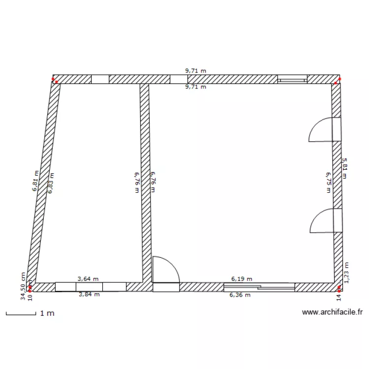 RDC  pour am&eacute;nagement. Plan de 