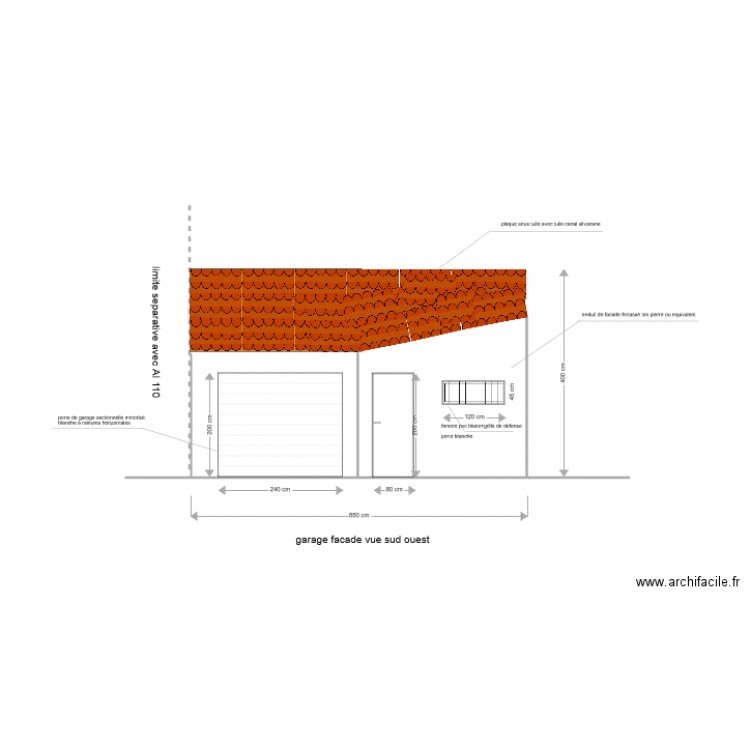 garage facade 1. Plan de 0 pièce et 0 m2