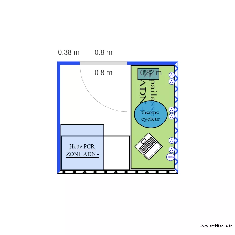 labo PCR finalis&eacute;e vue du dessus. Plan de 