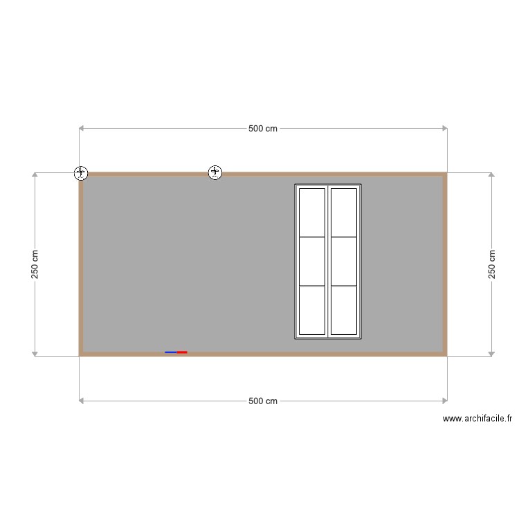 Façade face fenêtre. Plan de 0 pièce et 0 m2