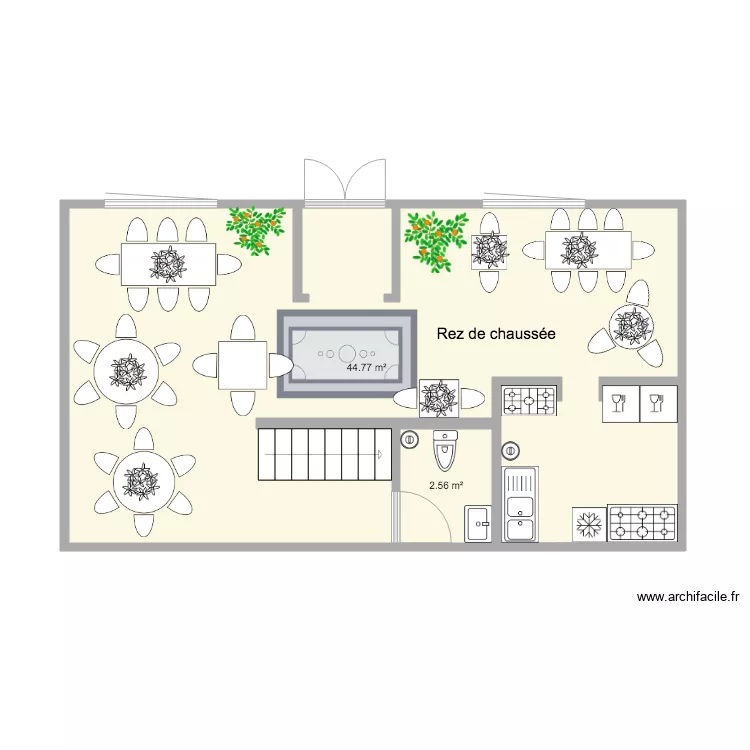 restaurant L&eacute;on. Plan de 