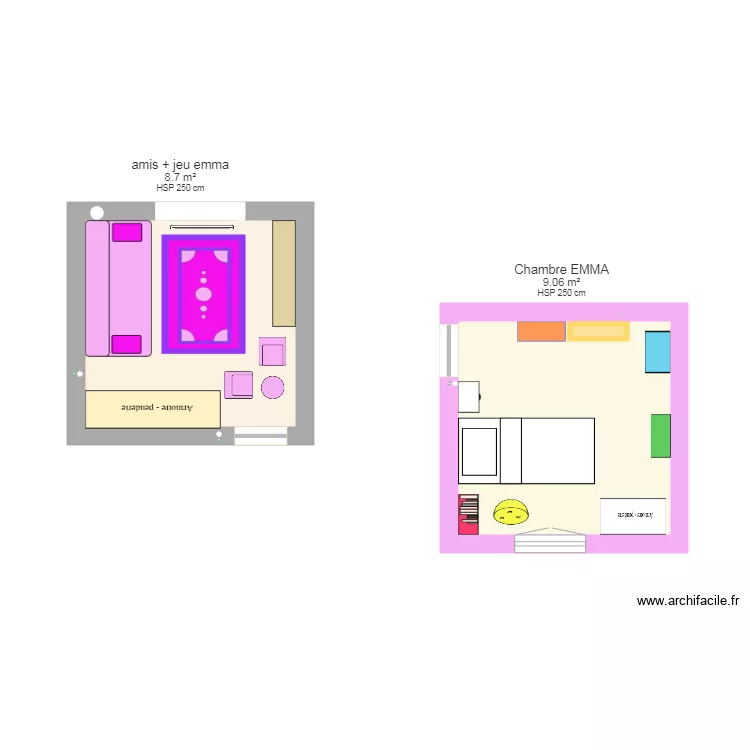 salle de jeu . Plan de 