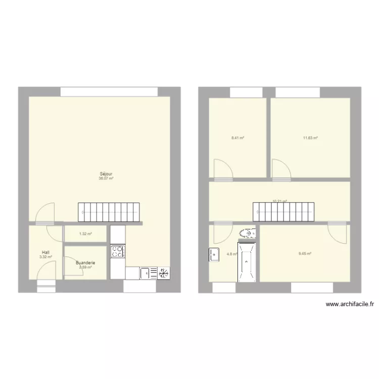 Maison ouvri&egrave;re . Plan de 
