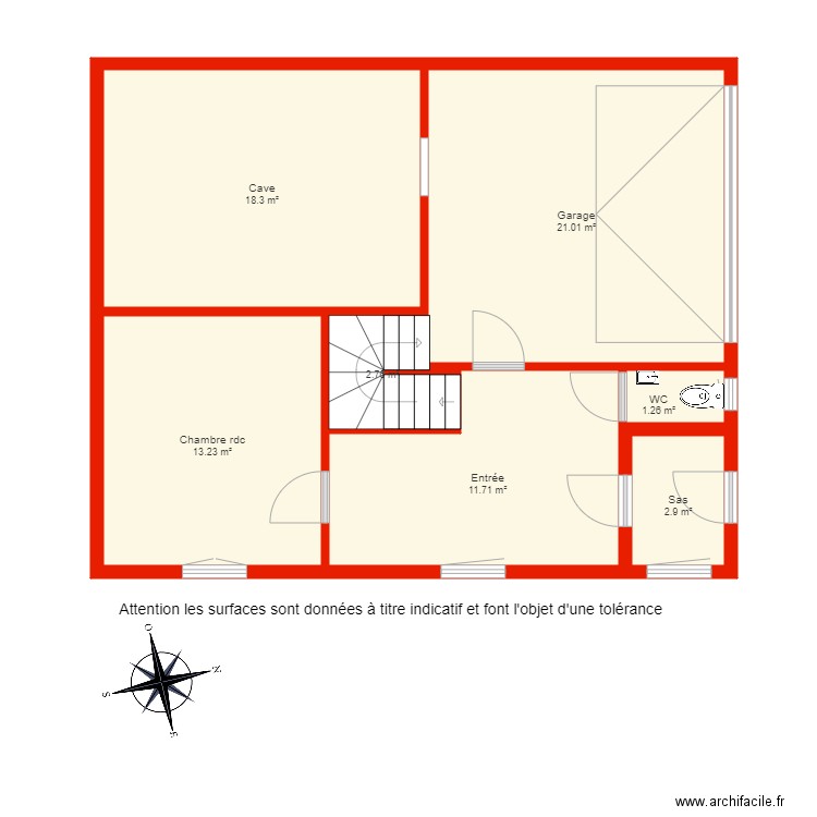 BI 4974 rdc non côté. Plan de 0 pièce et 0 m2