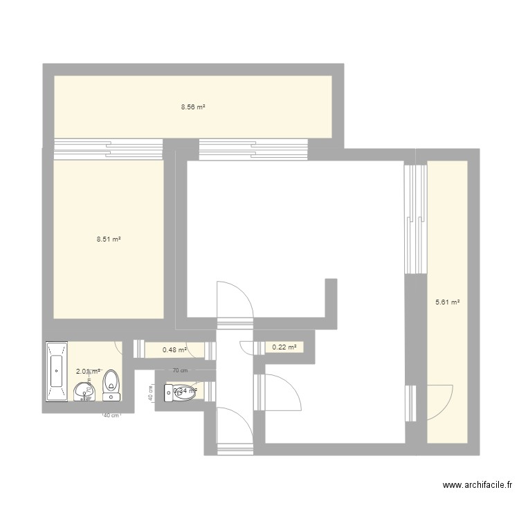 kent avant travaux. Plan de 0 pièce et 0 m2