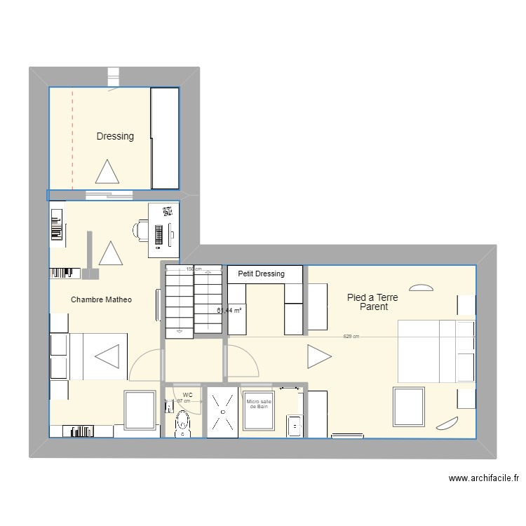Maison julien 2 EME ETAGE  pdf. Plan de 1 pièce et 61 m2