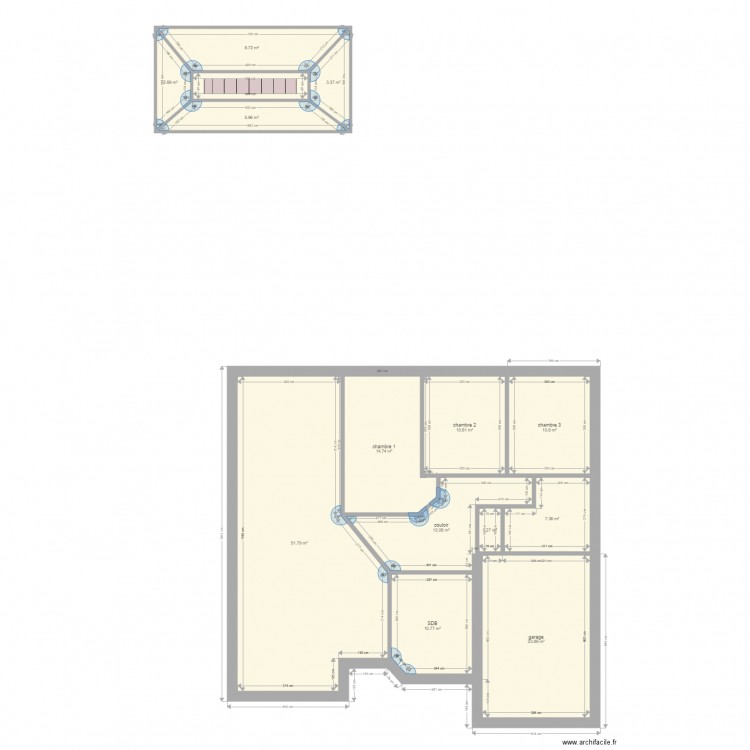 projet étage 1. Plan de 0 pièce et 0 m2